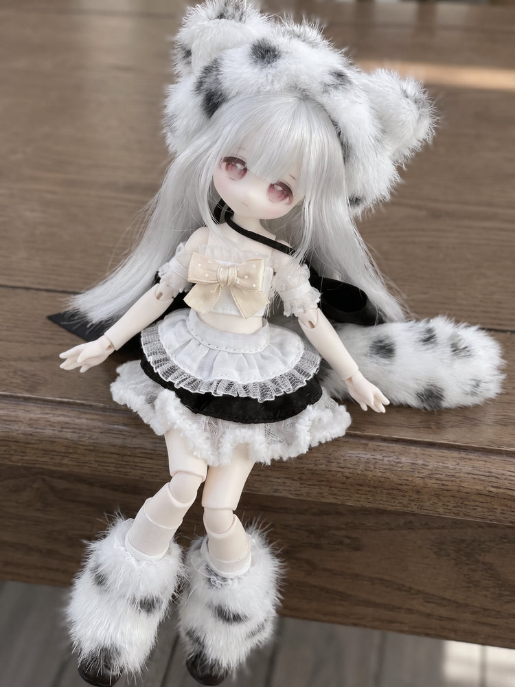 Snow Leopard Puff BJD Outfit Set